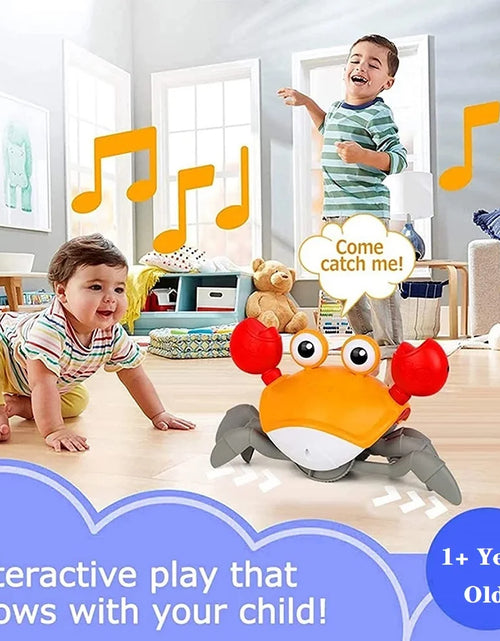 Load image into Gallery viewer, Crawling Crab Toy for Baby Tummy Time with Music, Cute Walking Crab Babies Sensory Toy
