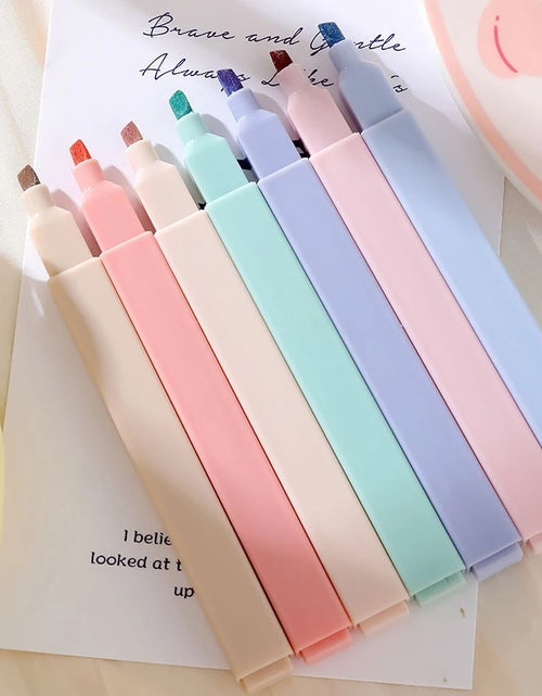 Load image into Gallery viewer, 6Pcs/Set Pastel Color Highlighter Kawaii Stationery Color Marker School Supplies Student Marker Highlighter Japanese Stationery
