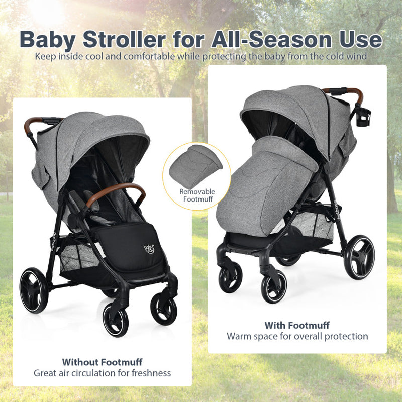 High Landscape Baby Stroller with Easy One-Hand Fold Design