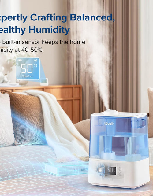 Load image into Gallery viewer, Humidifiers for Bedroom Large Room Home, 6L Top Fill Cool Mist Air Ultrasonic for Plants Indoor with Essential Oils Diffuser for Baby Kids, Smart Control with Humidistat, Quiet Easy Clean, Blue
