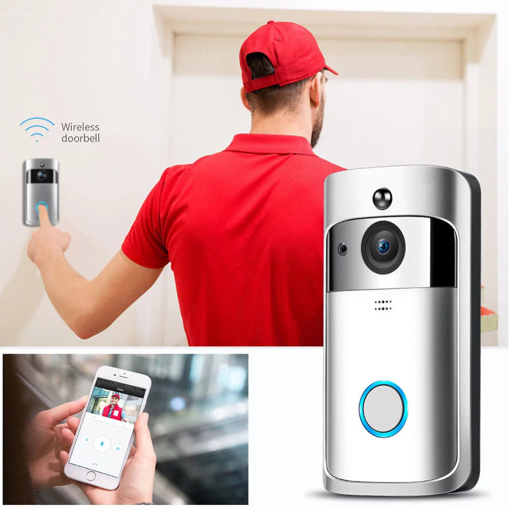 Wifi Smart Video Doorbell Camera Wireless Door Bell 720P HD Wireless Home Security Doorbell Camera