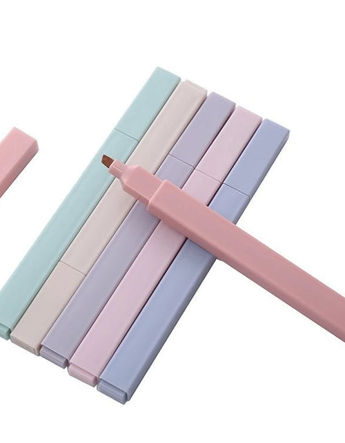 Load image into Gallery viewer, 6Pcs/Set Pastel Color Highlighter Kawaii Stationery Color Marker School Supplies Student Marker Highlighter Japanese Stationery
