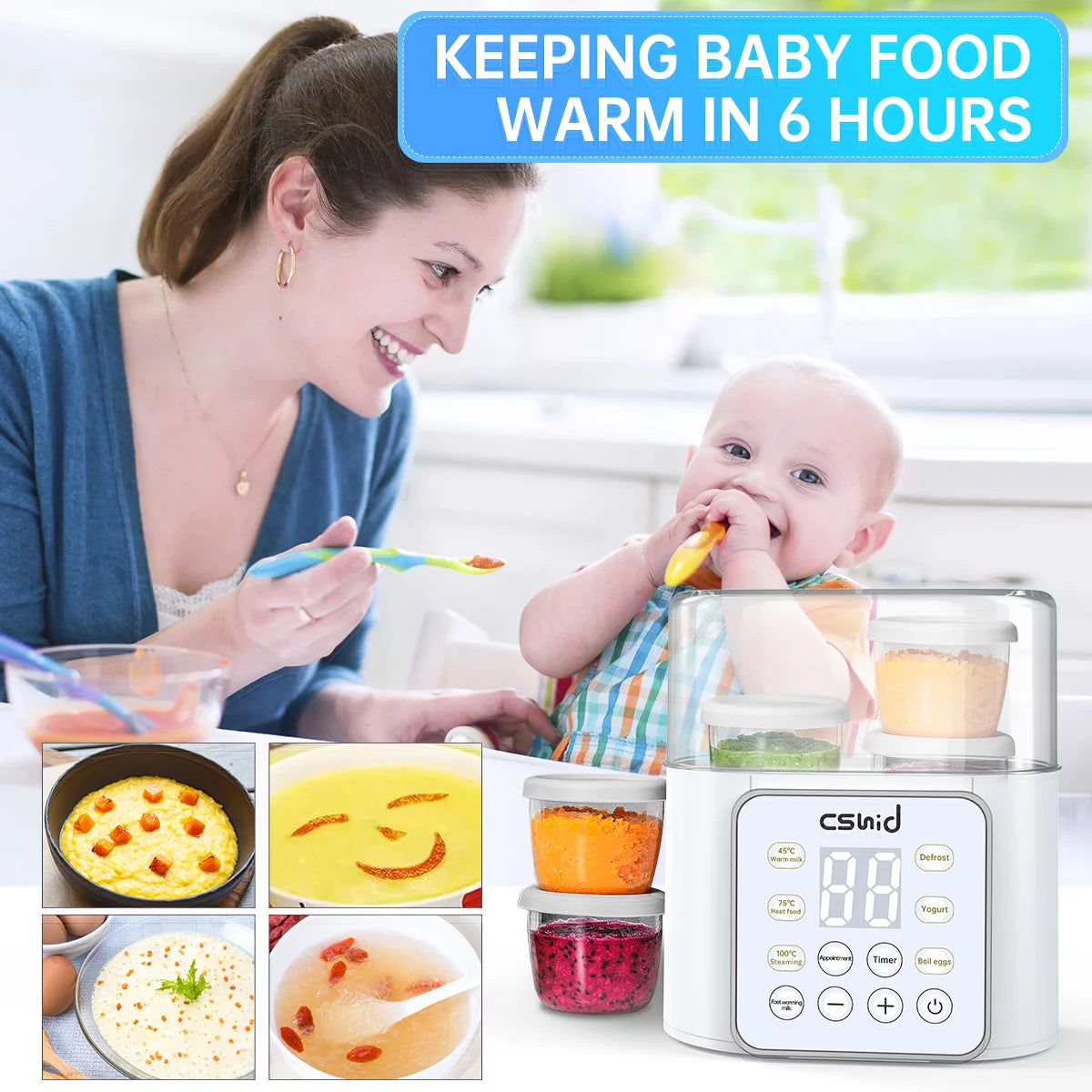 Baby Bottle Warmer, 9-In-1 Fast Milk Warmer Babies Food Heater & Defrost