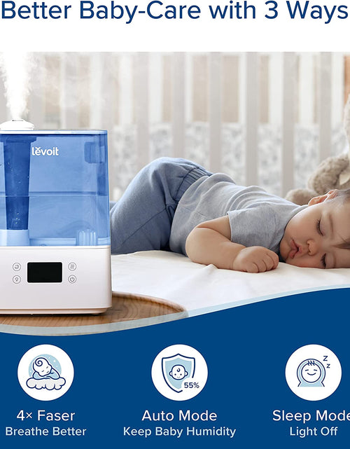 Load image into Gallery viewer, Humidifiers for Bedroom Large Room Home, 6L Top Fill Cool Mist Air Ultrasonic for Plants Indoor with Essential Oils Diffuser for Baby Kids, Smart Control with Humidistat, Quiet Easy Clean, Blue
