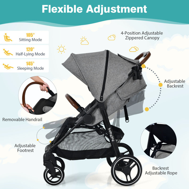 High Landscape Baby Stroller with Easy One-Hand Fold Design