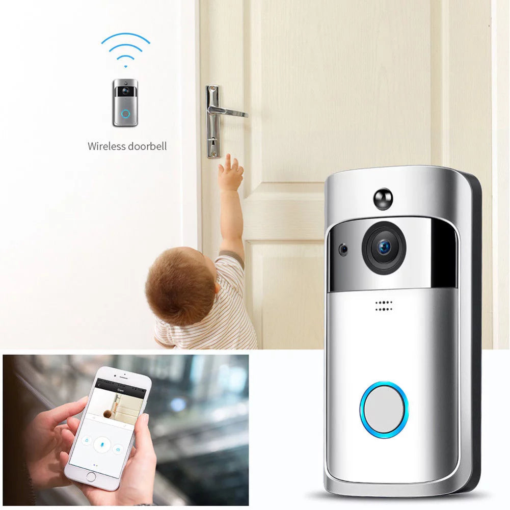 Wifi Smart Video Doorbell Camera Wireless Door Bell 720P HD Wireless Home Security Doorbell Camera