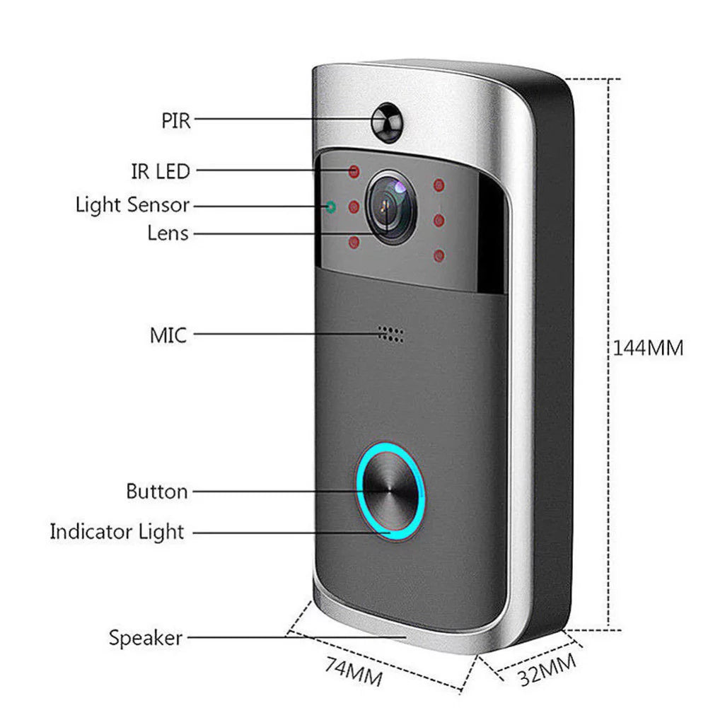 Wifi Smart Video Doorbell Camera Wireless Door Bell 720P HD Wireless Home Security Doorbell Camera